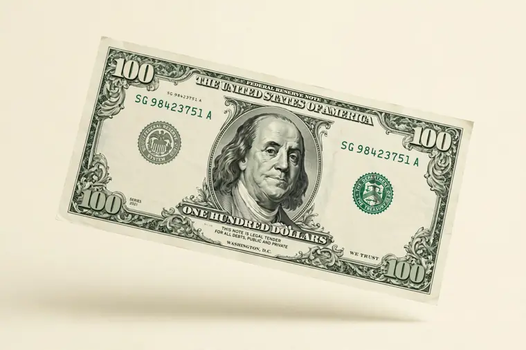 A one hundred dollar bill